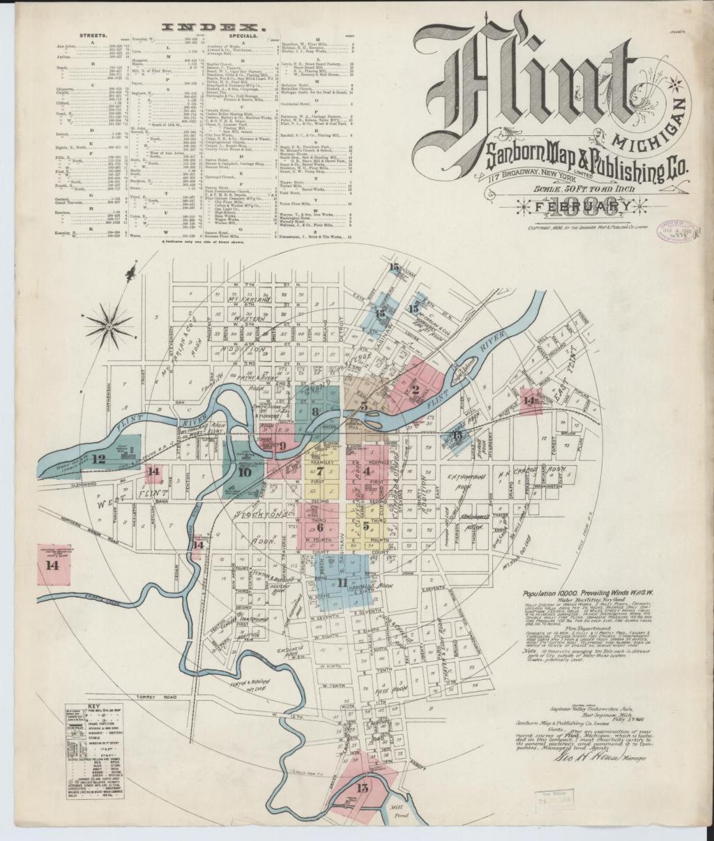 Map: Crapo Island on the Flint Sanborn Map&nbsp;1886