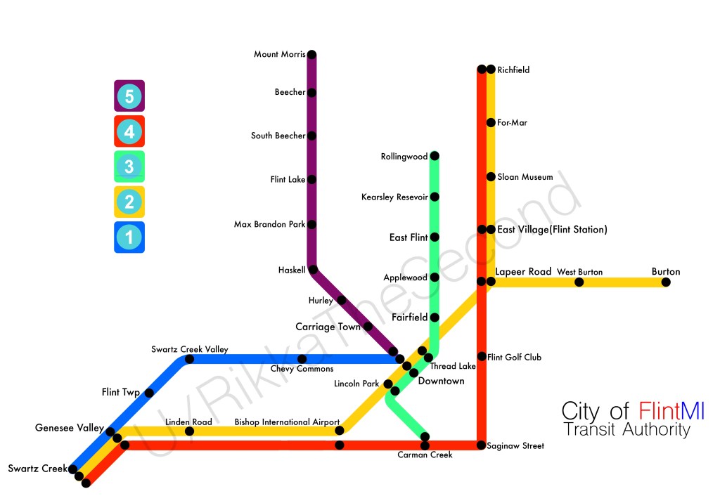Flint Fictional Metro Transit&nbsp;Map